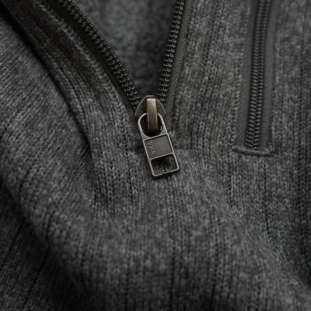 Patagonia Better Sweater rib knit 1/4 zip Gray Fleece Mens Sz Large Embroidered‎